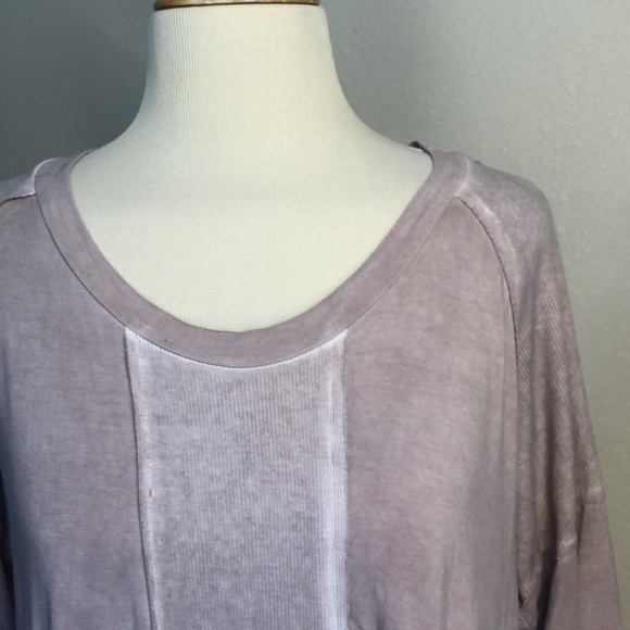 Pol Rose Colored 3/4 Sleeve Raw Seams Boho Tunic, Oversized Size S - Picture 2 of 9